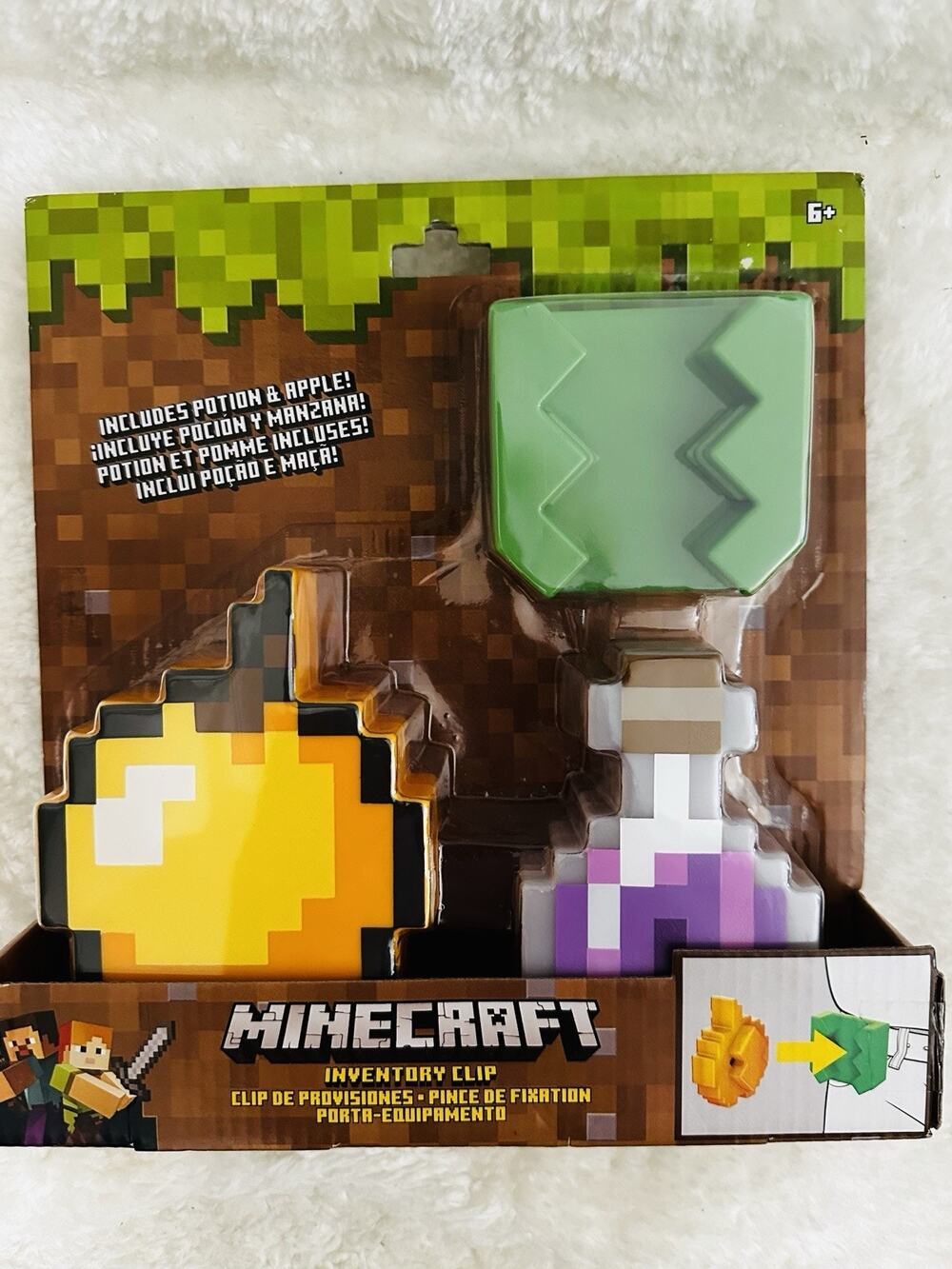 MINECRAFT INVENTORY Belt CLIP with Potion & Apple COSPLAY Accessory